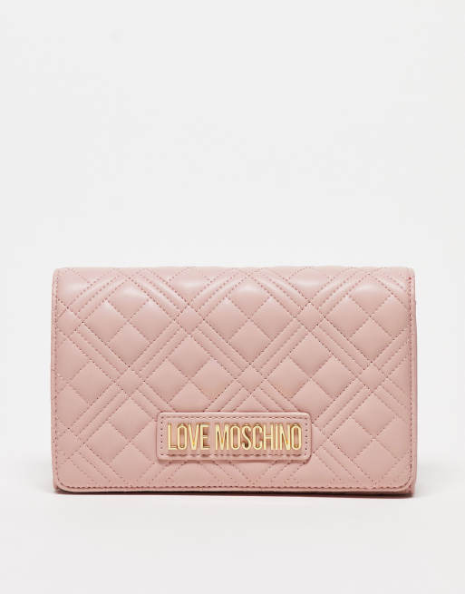 Love Moschino quilted cross body bag in pink ASOS