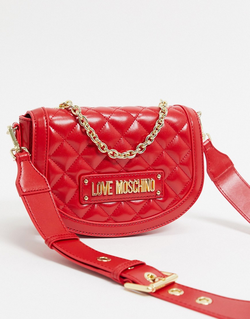 Love Moschino quilted cross body bag in red
