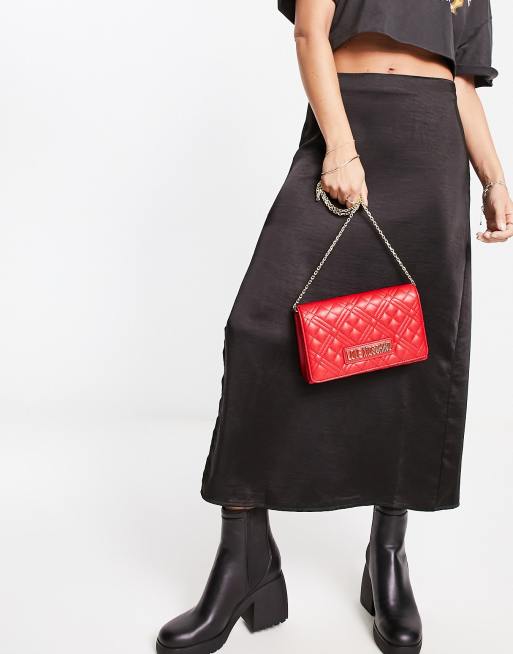 Love Moschino quilted cross body bag in red, 3 of 4
