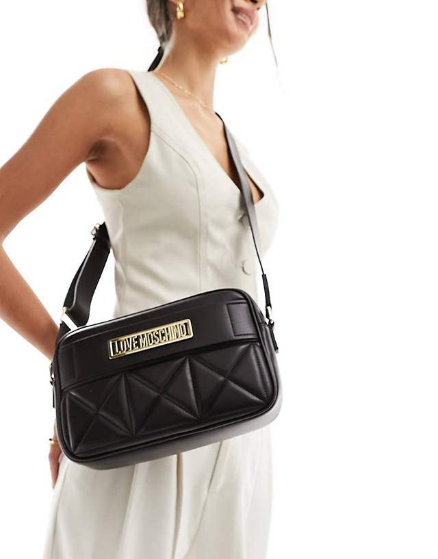 Love Moschino - quilted crossbody bag in black