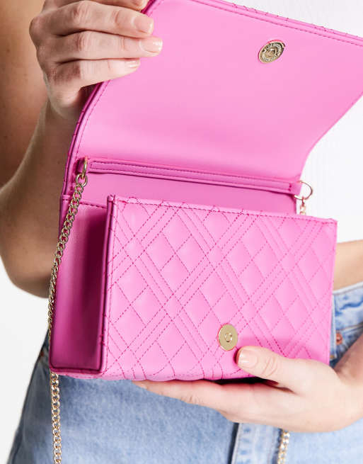 Pink Bright Cross Body Bag Love Moschino Quilted Crossbody Bag In