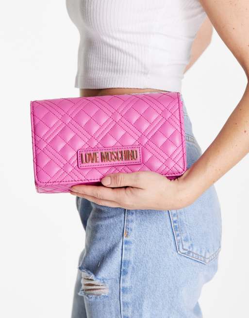 Love Moschino quilted crossbody bag in bright pink