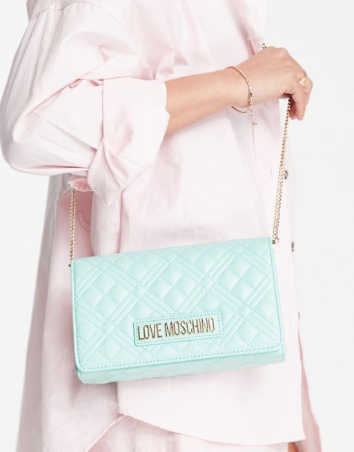 LOVE MOSCHINO MONOGRAM Mint Quilted Clutch – PRET-A-BEAUTE