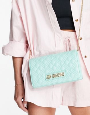 Love Moschino quilted crossbody bag in mint