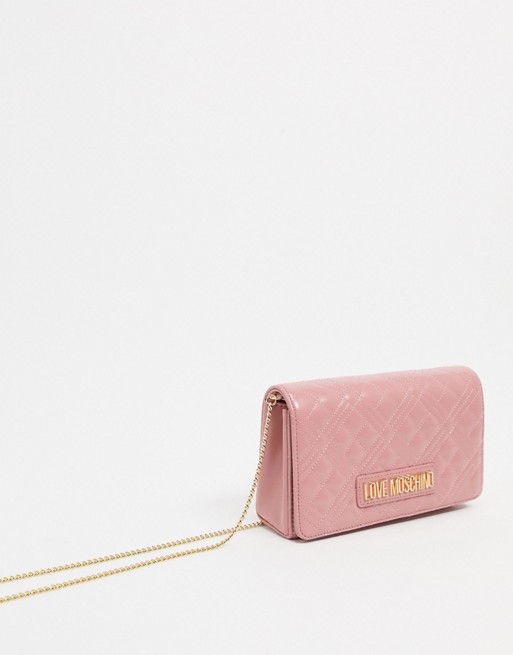 Love Moschino quilted crossbody bag in pink
