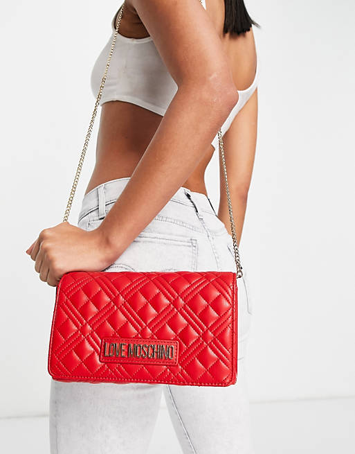 Love Moschino quilted crossbody bag in red