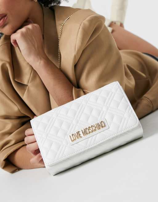 Love Moschino quilted crossbody bag in white