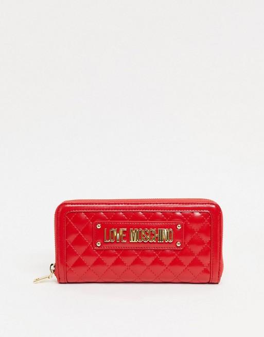 Love Moschino quilted large purse in red