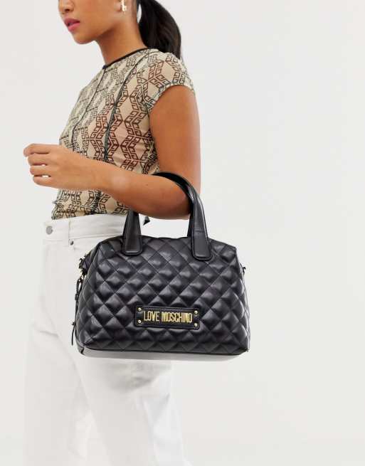 Love Moschino quilted logo bowling bag