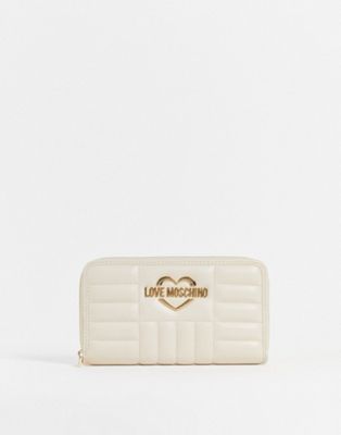 Love Moschino quilted purse in ivory