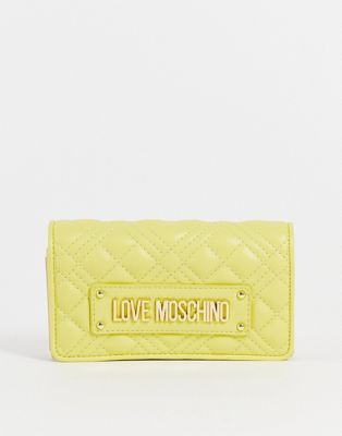 Love Moschino quilted purse in yellow