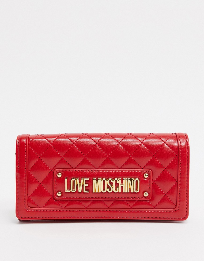 Love Moschino quilted purse with chain strap in red