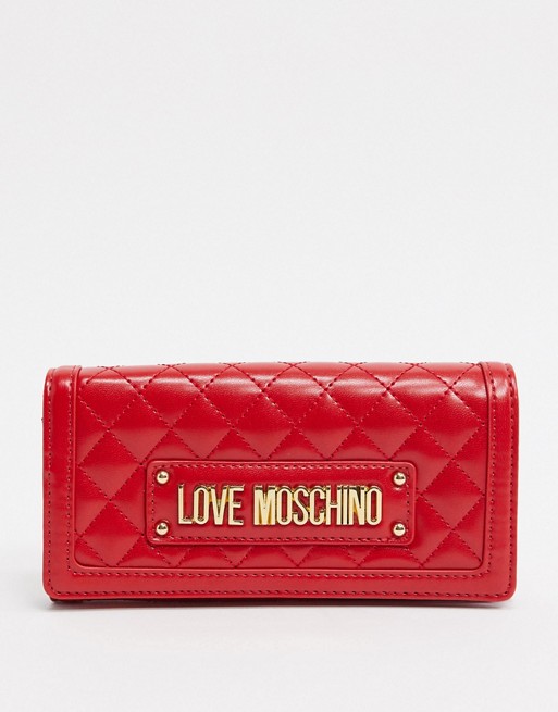 Love Moschino quilted purse with chain strap in red