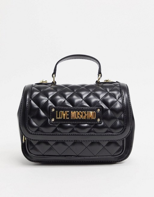 Love Moschino quilted satchel bag in black