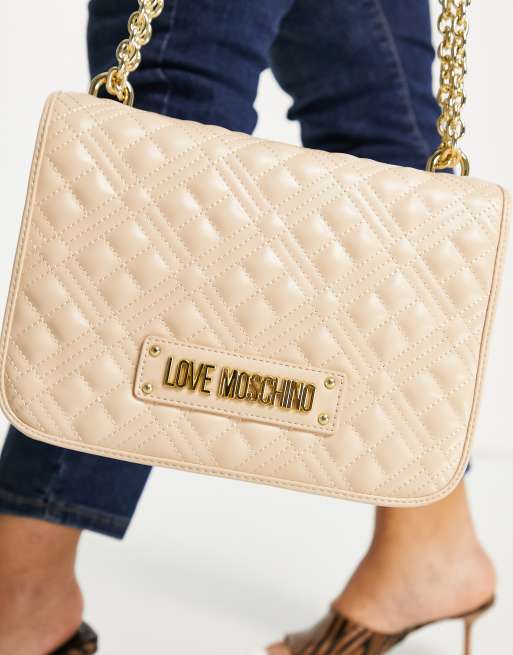 Love Moschino quilted shoulder bag in beige