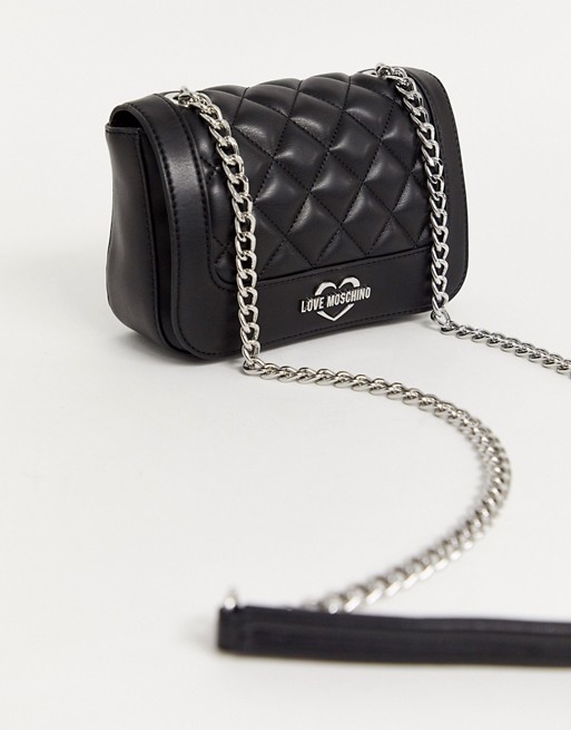 Love Moschino quilted shoulder bag in black