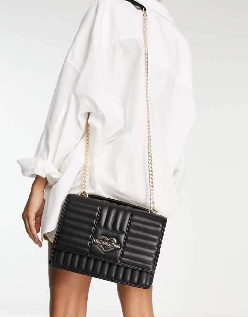 Love Moschino quilted shoulder bag in black