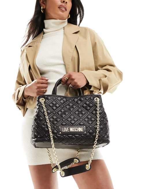 Love moschino quilted store soft shoulder bag