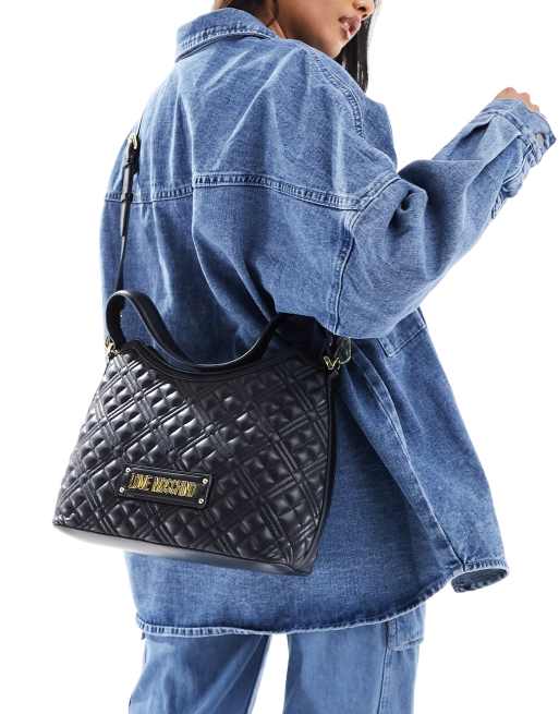 Love Moschino quilted shoulder bag in black