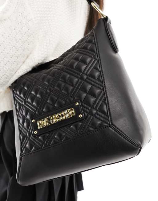 Love Moschino quilted shoulder bag in black