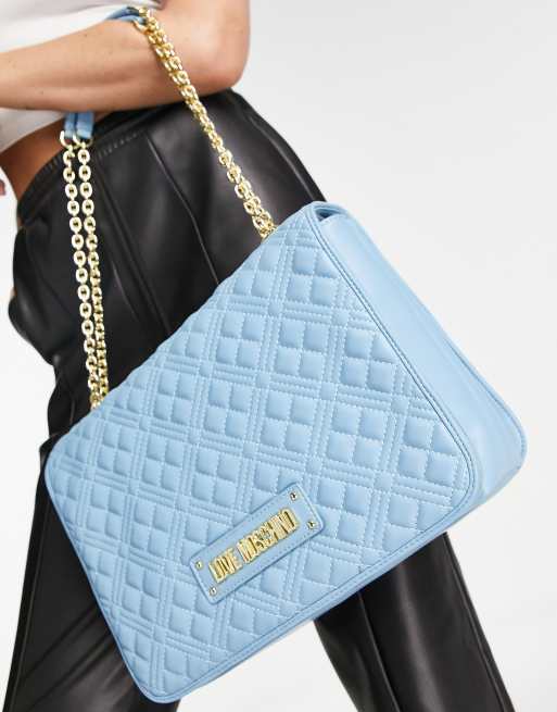 Love Moschino quilted shoulder bag in blue