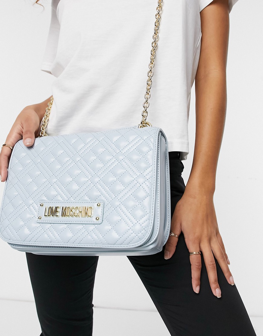 Love Moschino quilted shoulder bag in blue-Blues