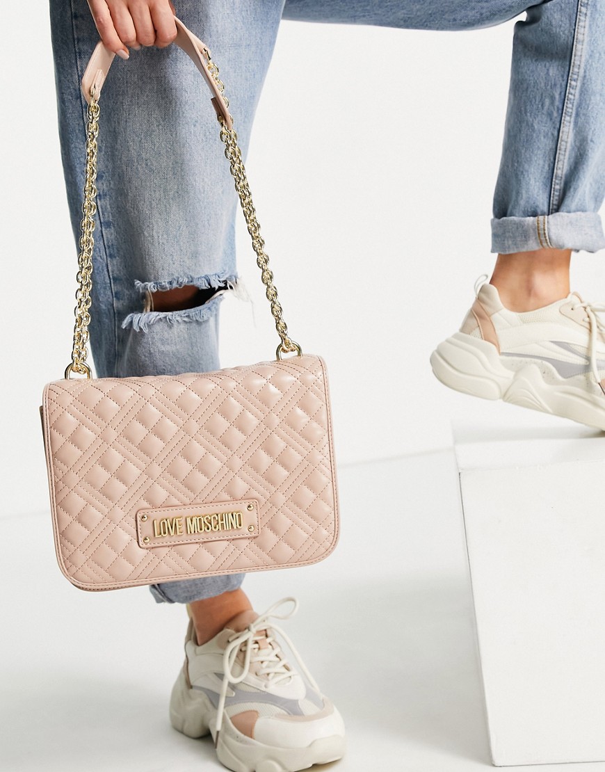Love Moschino quilted shoulder bag in pink