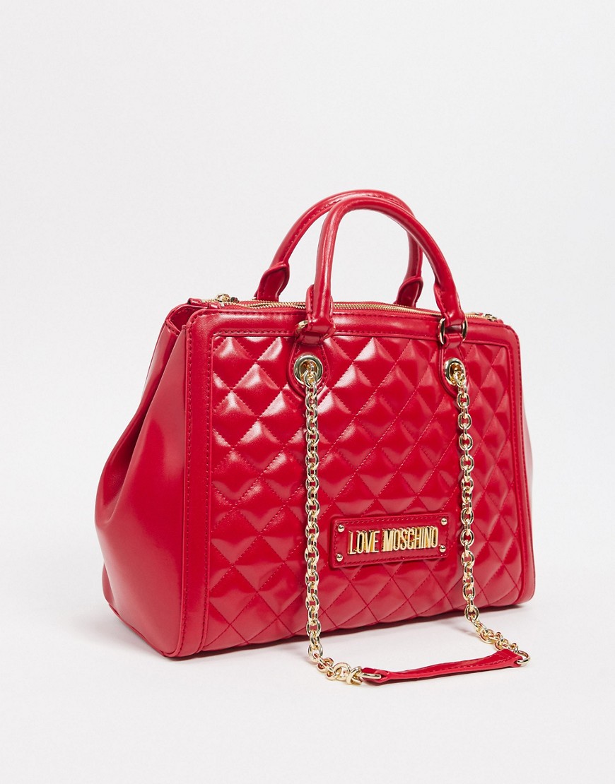 Love Moschino quilted shoulder bag in red