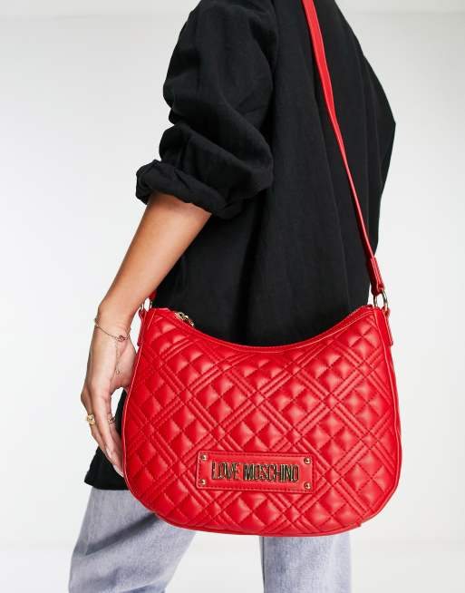 Love moschino red discount medium quilted shoulder bag