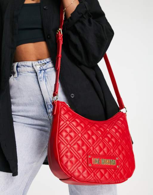 Love Moschino quilted shoulder bag in red ASOS