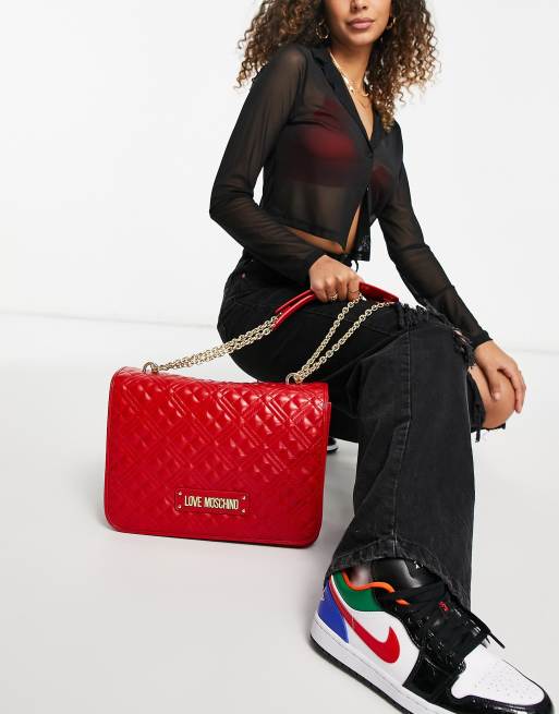 Red Quilted Shoulder Bag