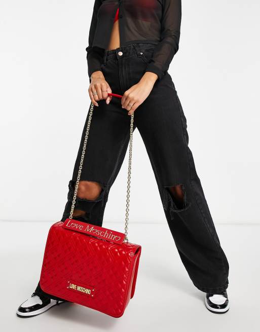 Red Quilted Shoulder Bag