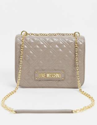 love moschino quilted chain shoulder bag