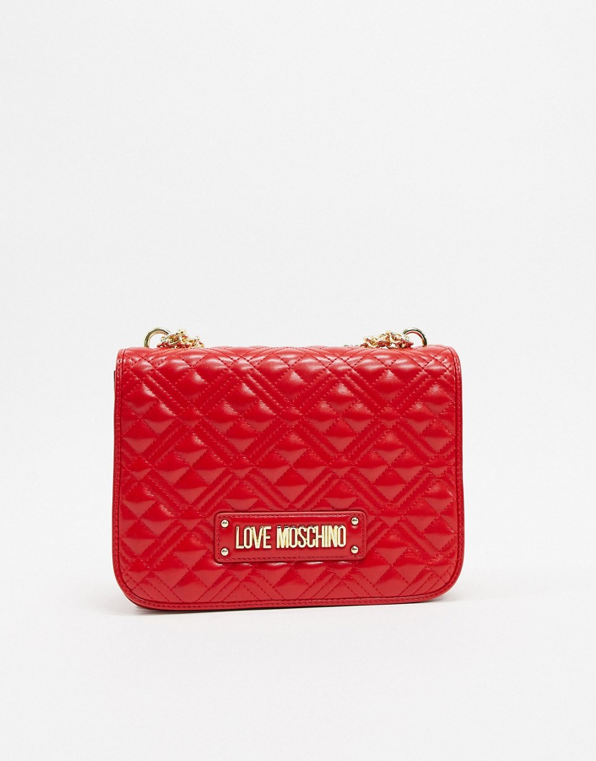 Love Moschino quilted shoulder bag-Red