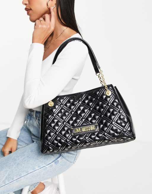 Moschino quilted best sale tote bag