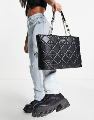 Love Moschino quilted tote bag in black