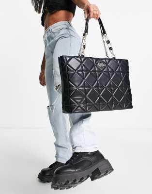 Love Moschino Quilted Tote Bag In Black ModeSens