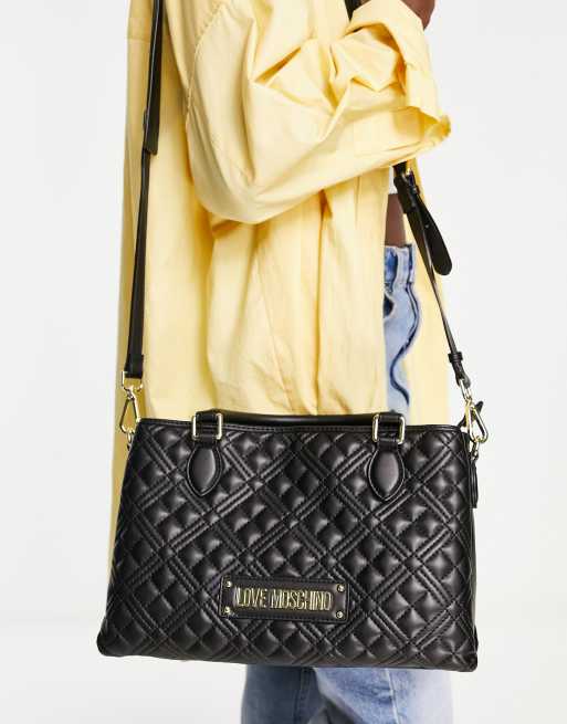 Love Moschino Quilted Tote Bag in Black ASOS