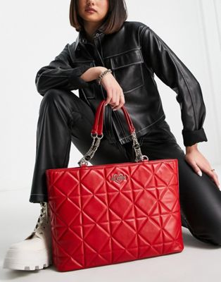 Love Moschino quilted tote bag in red
