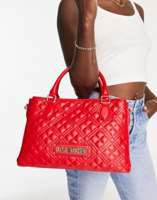 Love Moschino quilted tote bag in red