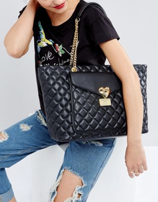 love moschino quilted shopper