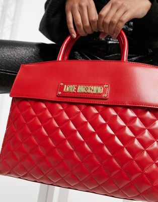 Love Moschino quilted tote bag with top 