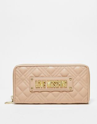 Love Moschino quilted wallet in beige