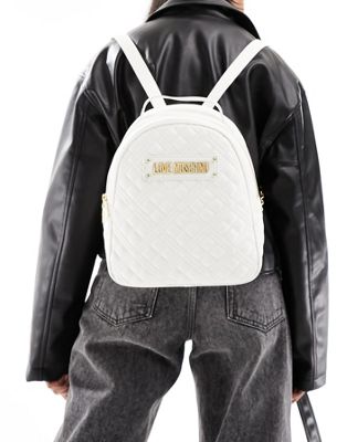 Love Moschino quilter backpack in white - ASOS Price Checker