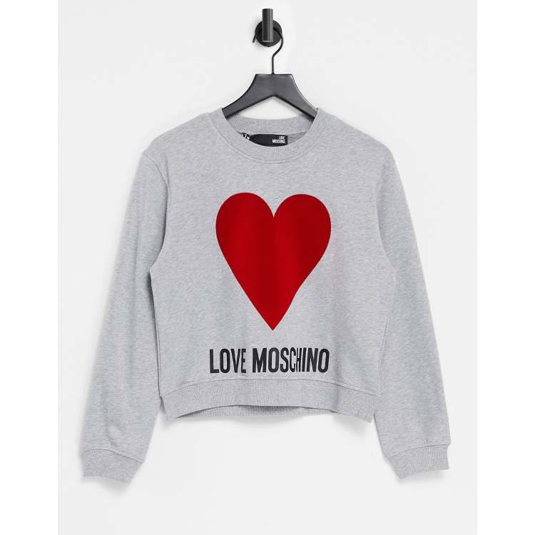 Red moschino sweatshirt hot sale