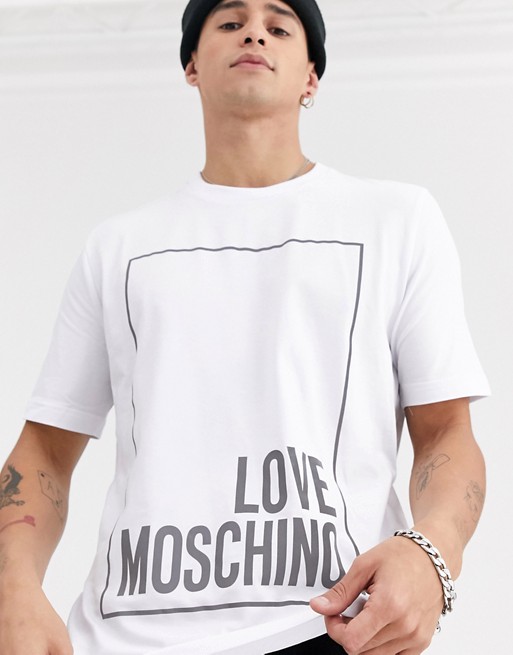 Love Moschino relfective box logo t-shirt