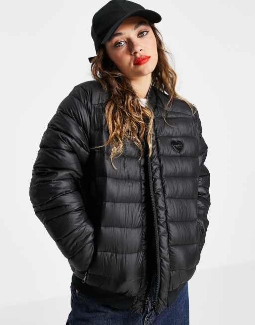 Love Moschino reversible quilted bomber jacket in black, 2 of 4