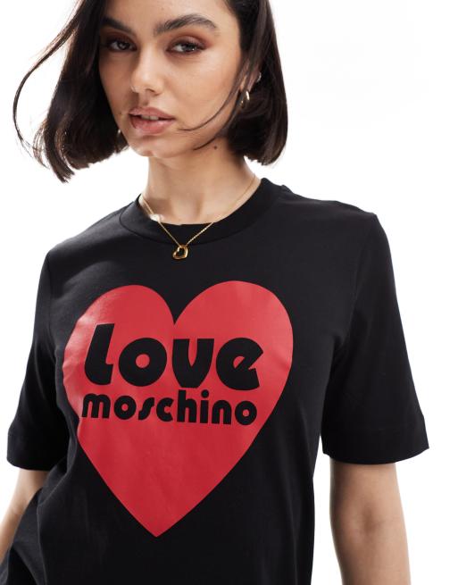 T-shirt Moschino Noir Occasion Taille 42 Femme - Matière PVC/coton, Très Bon état