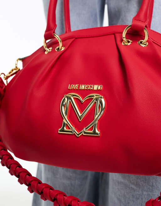 Love Moschino – Röd axelväska med tvinnad bärrem, 2 av 4