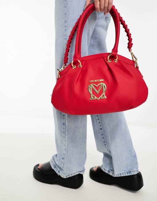 Love Moschino – Röd axelväska med tvinnad bärrem, 3 av 4